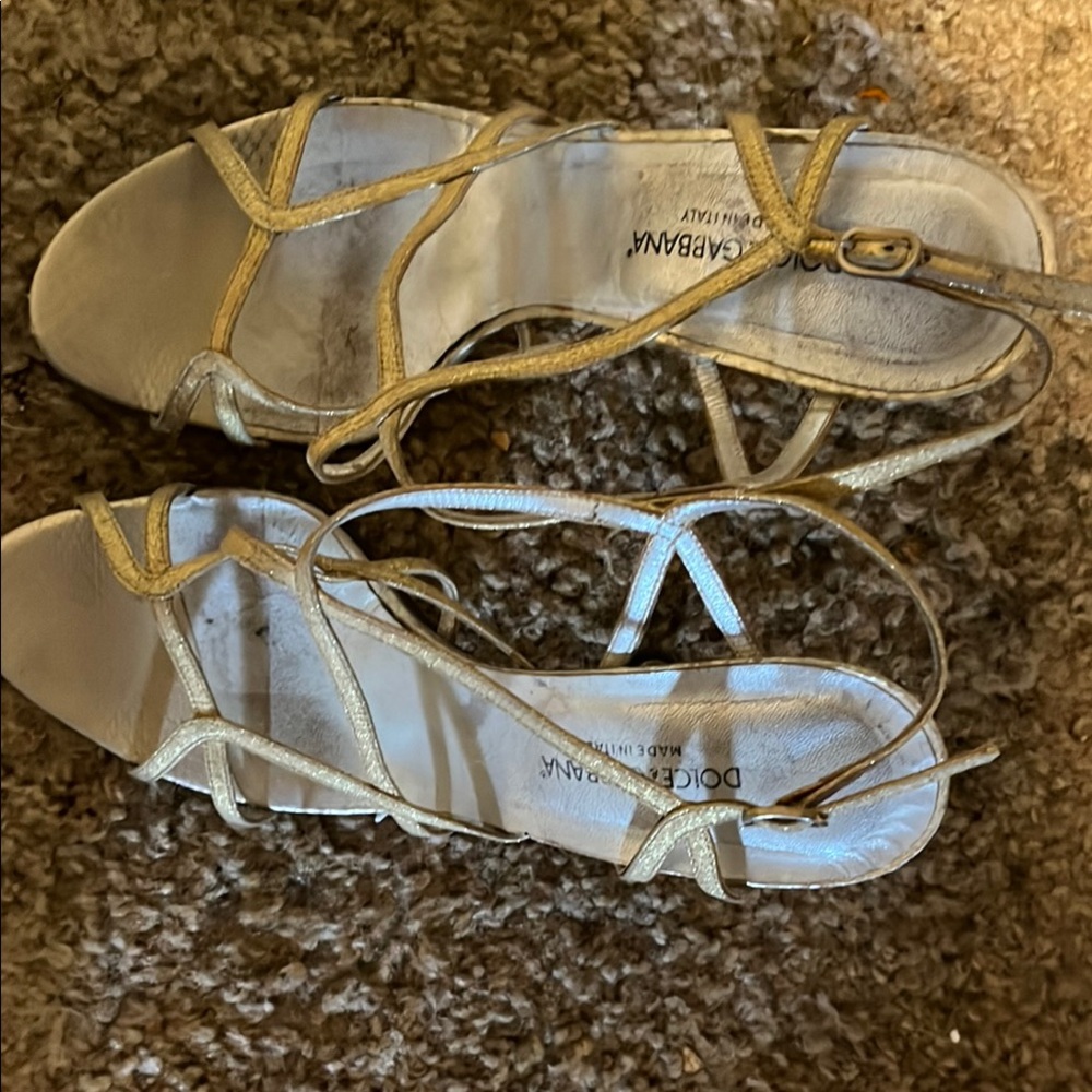 Dolce & Gabbana Metallic Gold Sandals